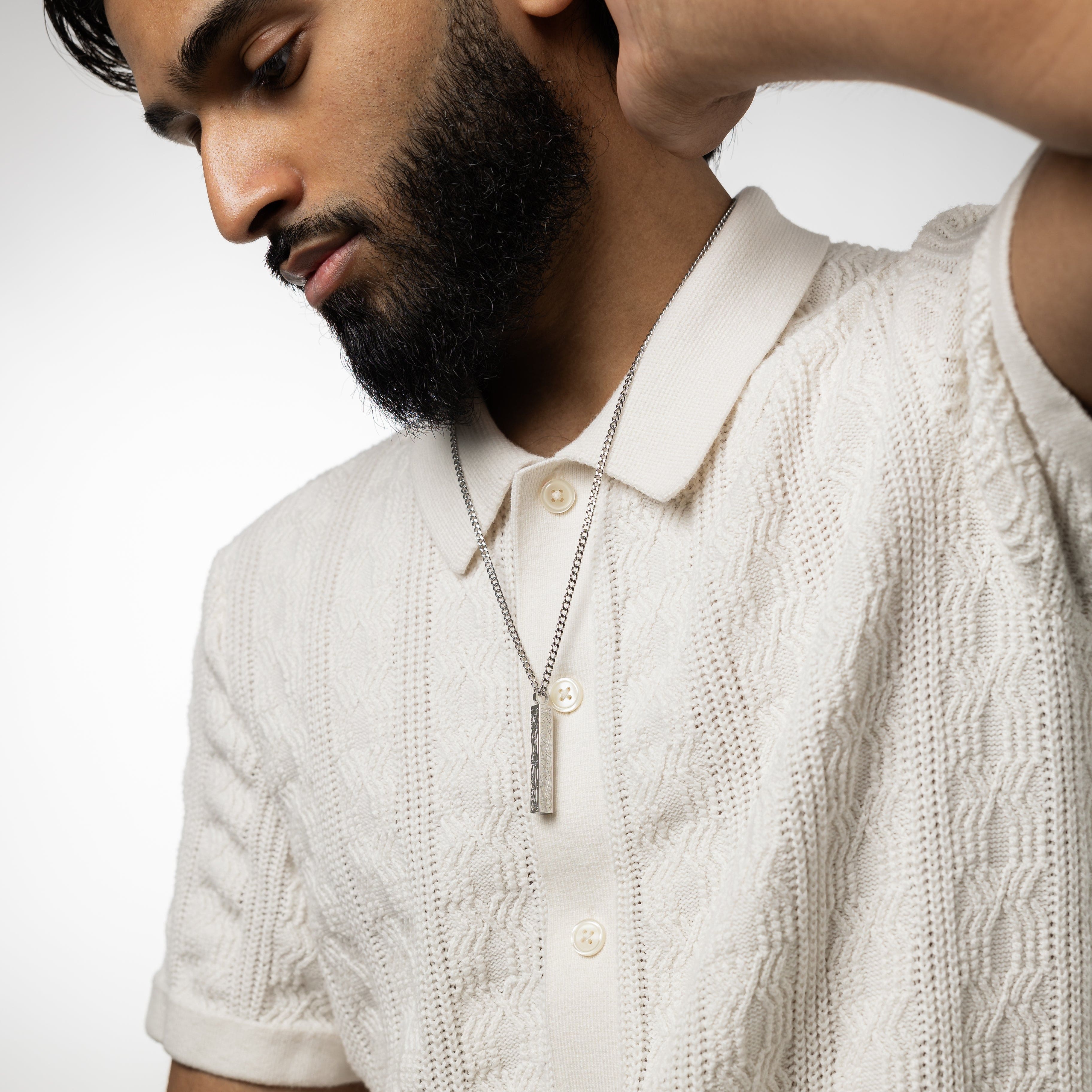 With Hardship Comes Ease Bar Necklace | Men