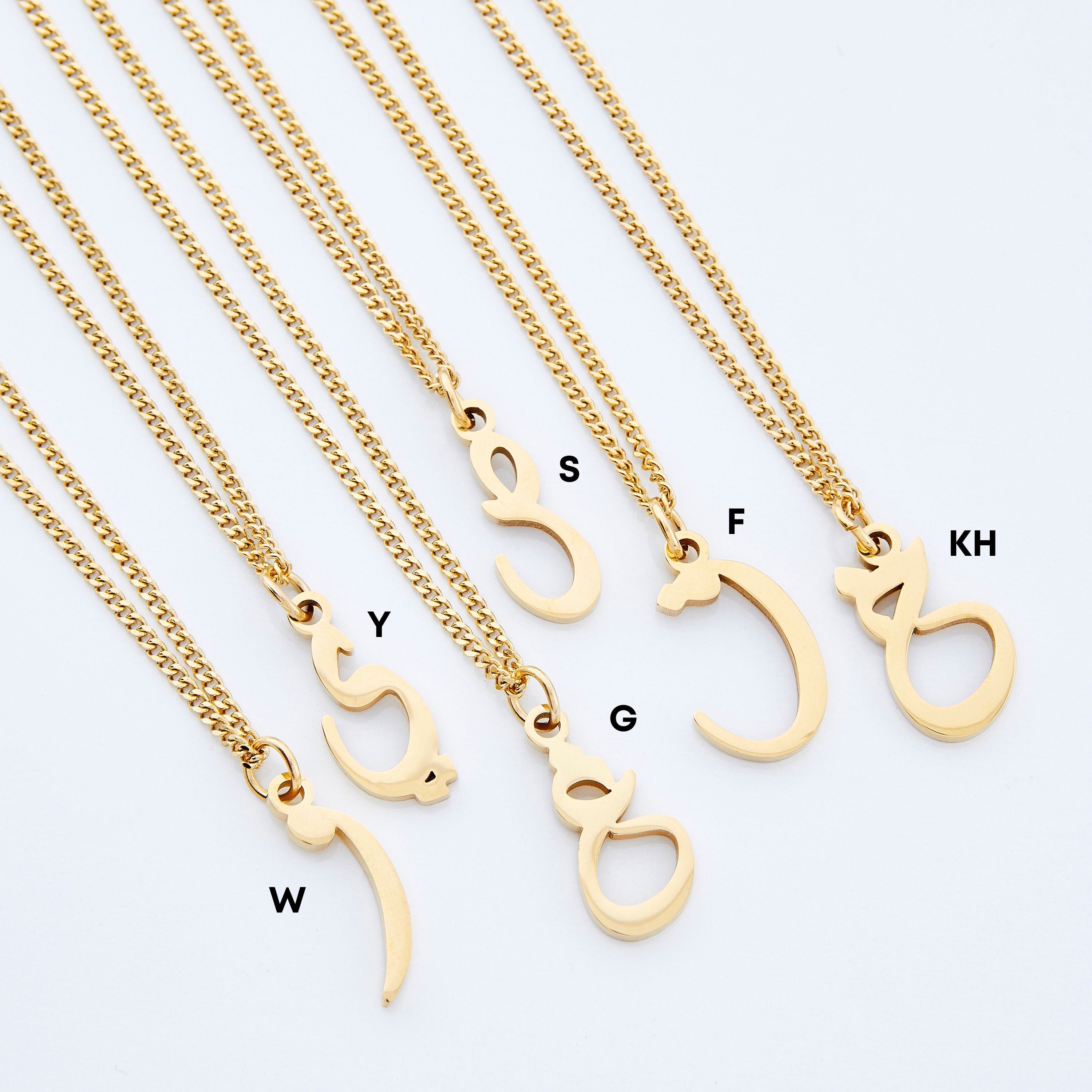 Hanging Arabic Letter Necklace | Women