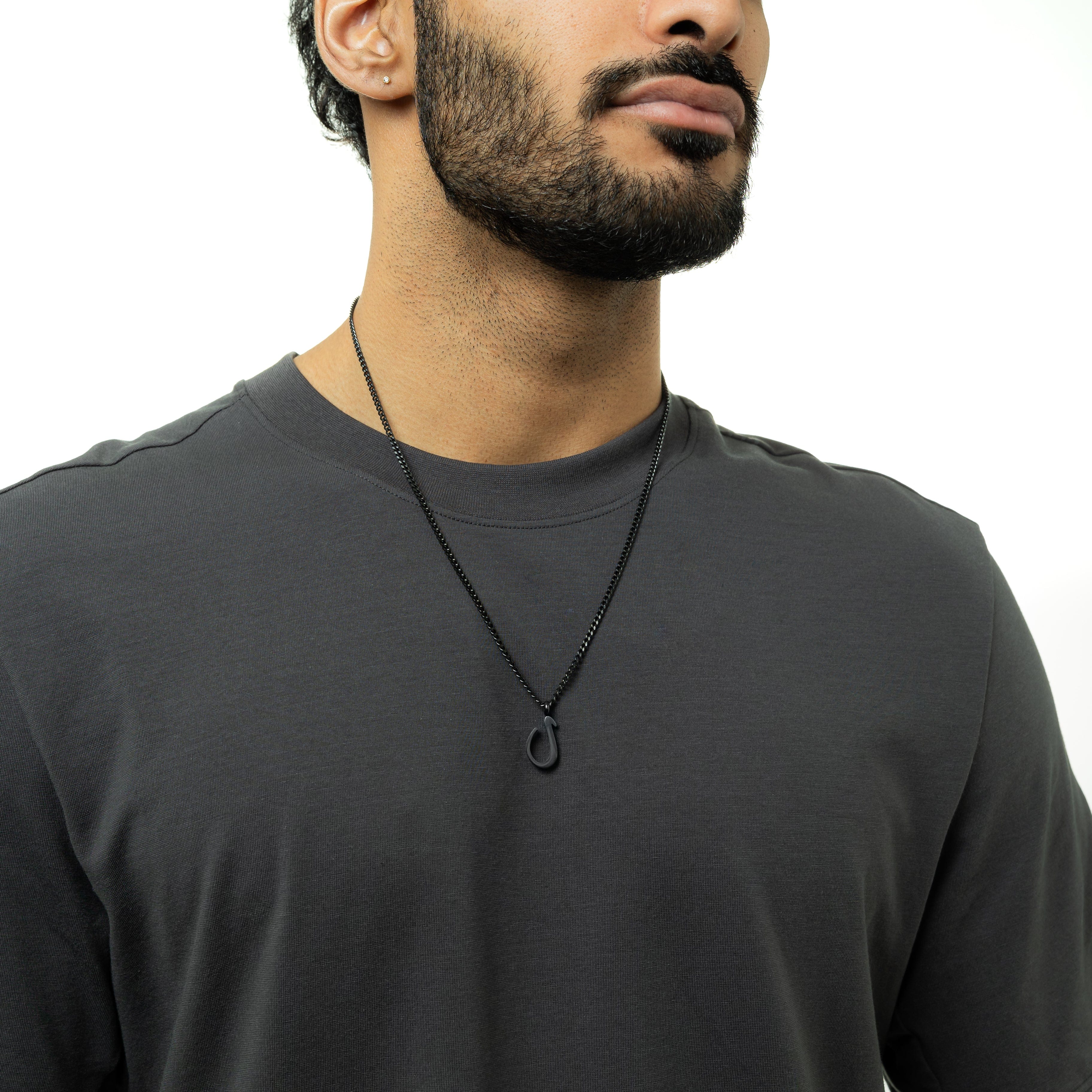 Hanging Arabic Letter Necklace | Men