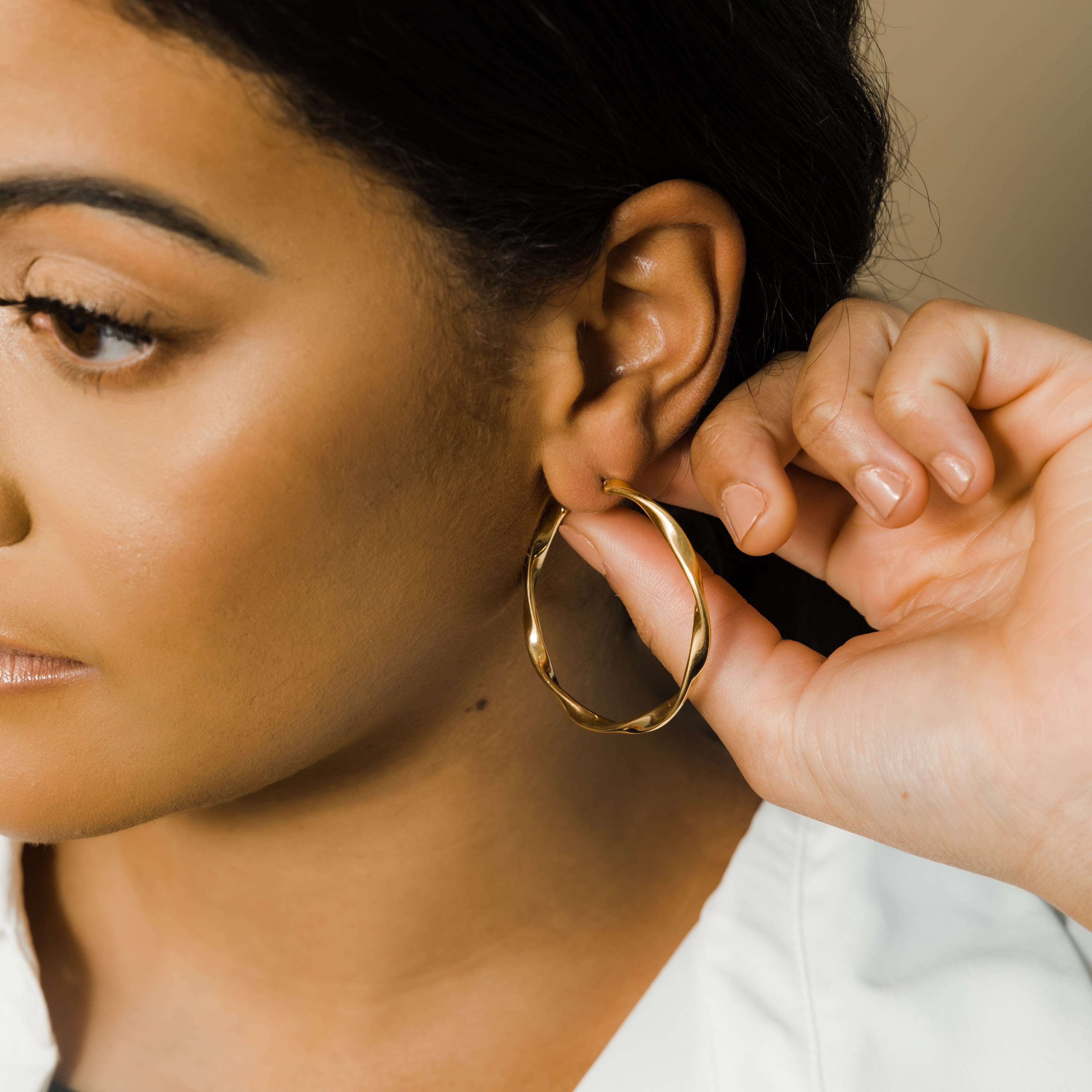 Ripple Hoop Earrings