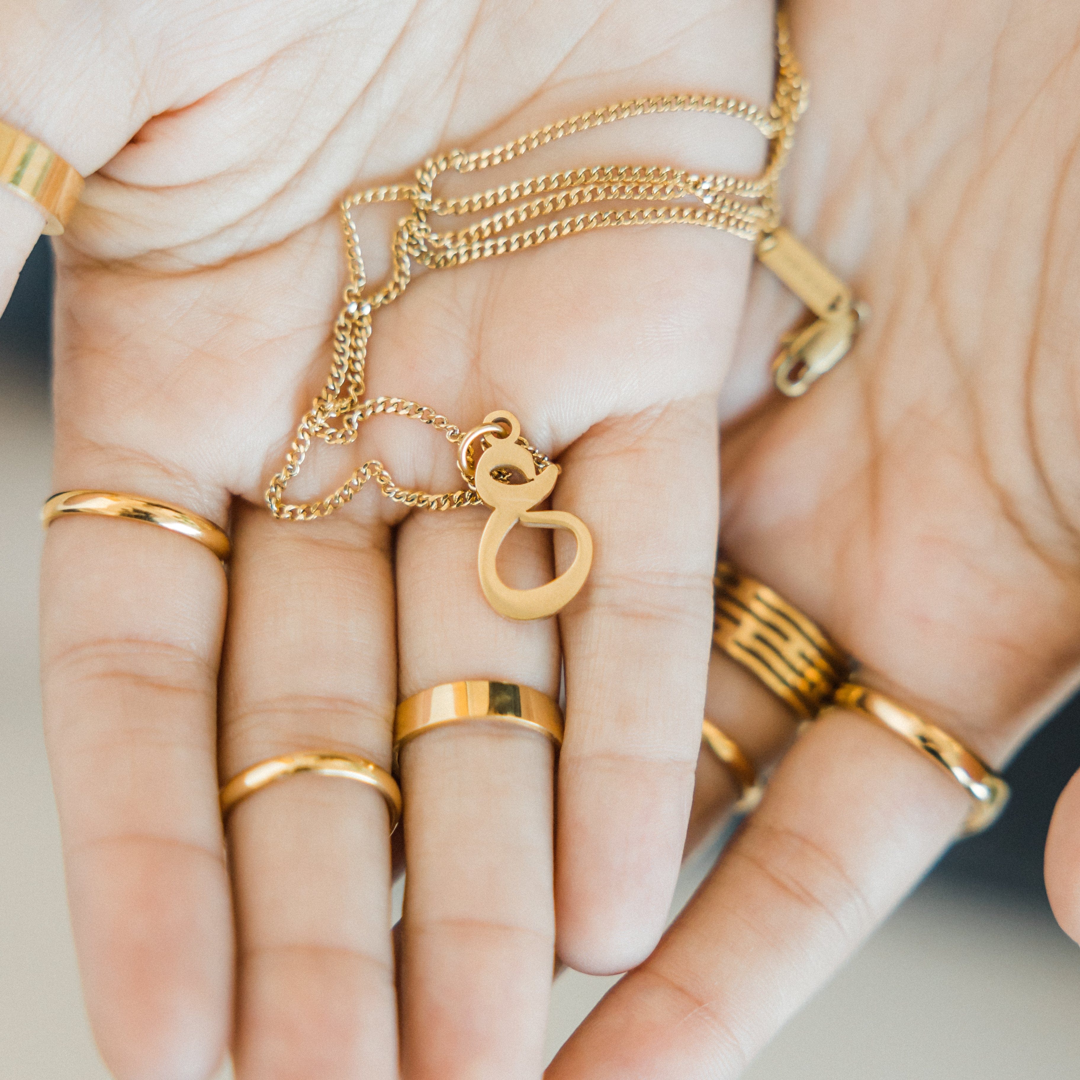 Hanging Arabic Letter Necklace | Women