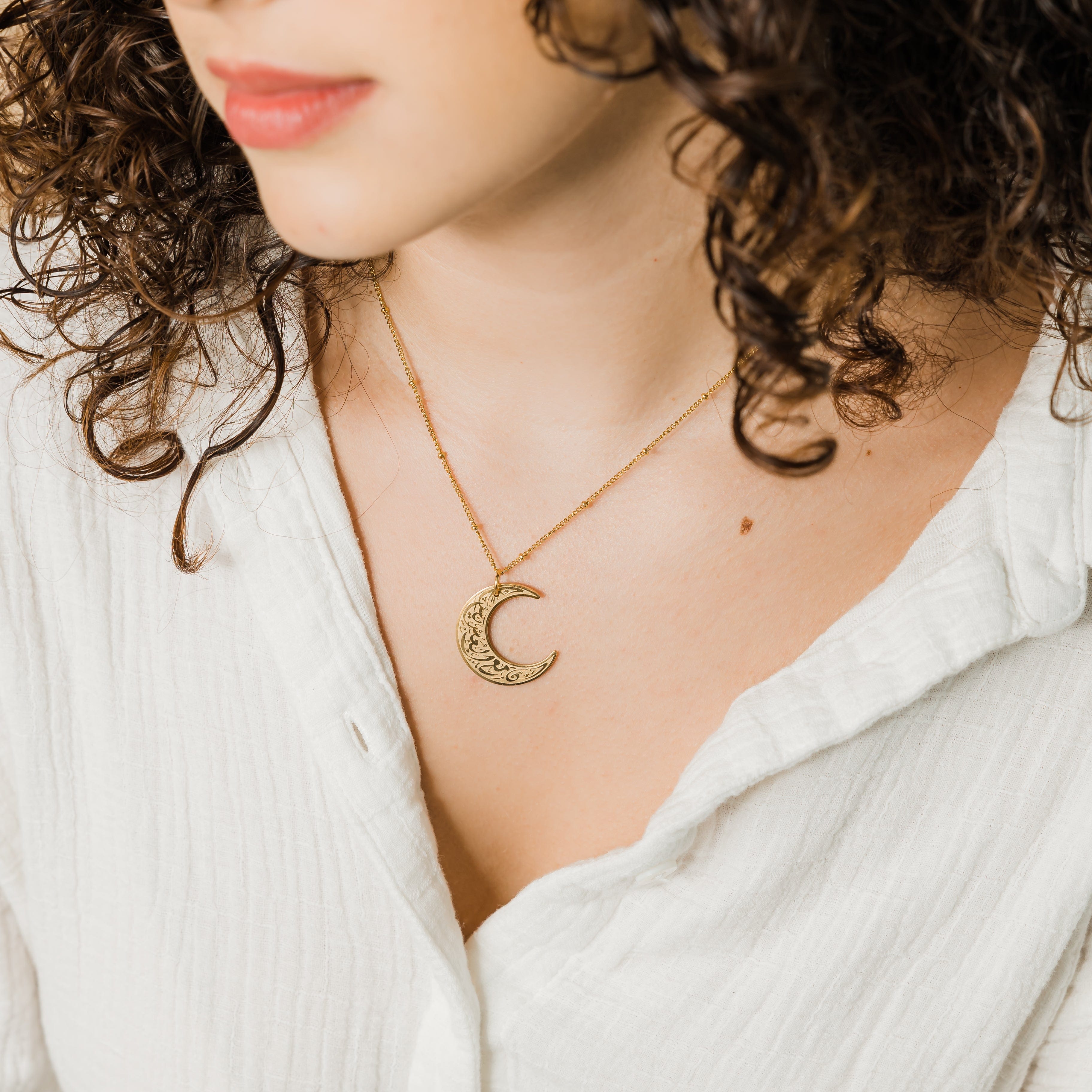 "With Hardship Comes Ease" | Crescent Necklace