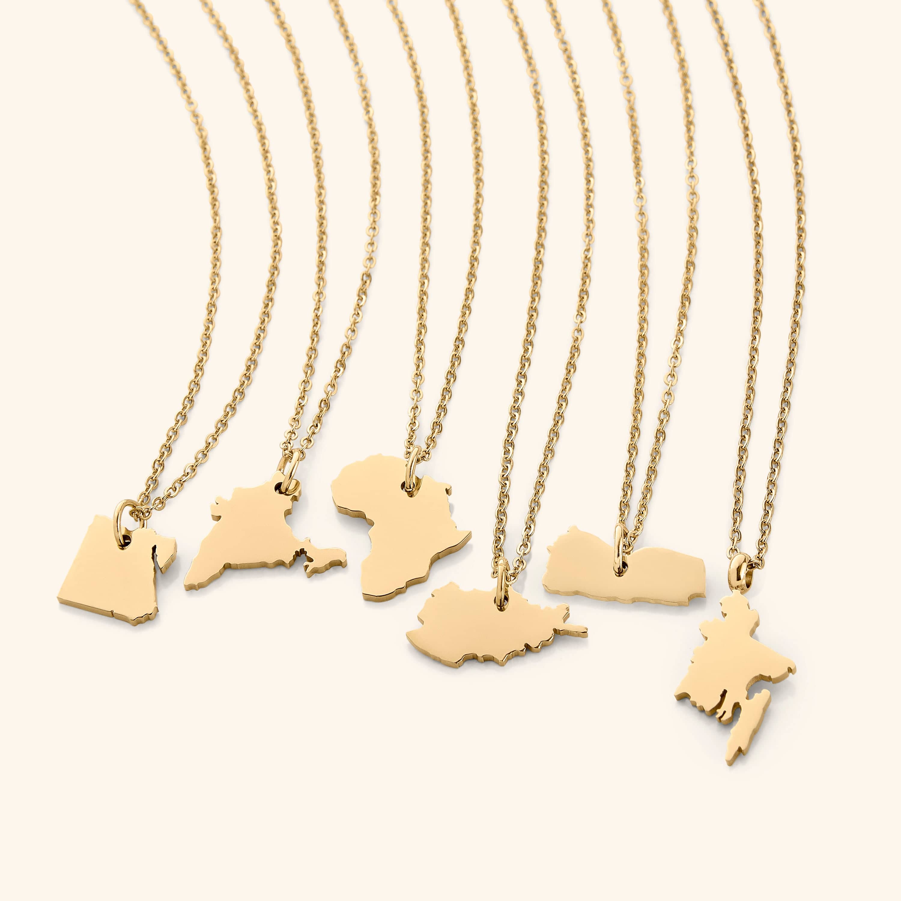 Country Map Necklace | Women