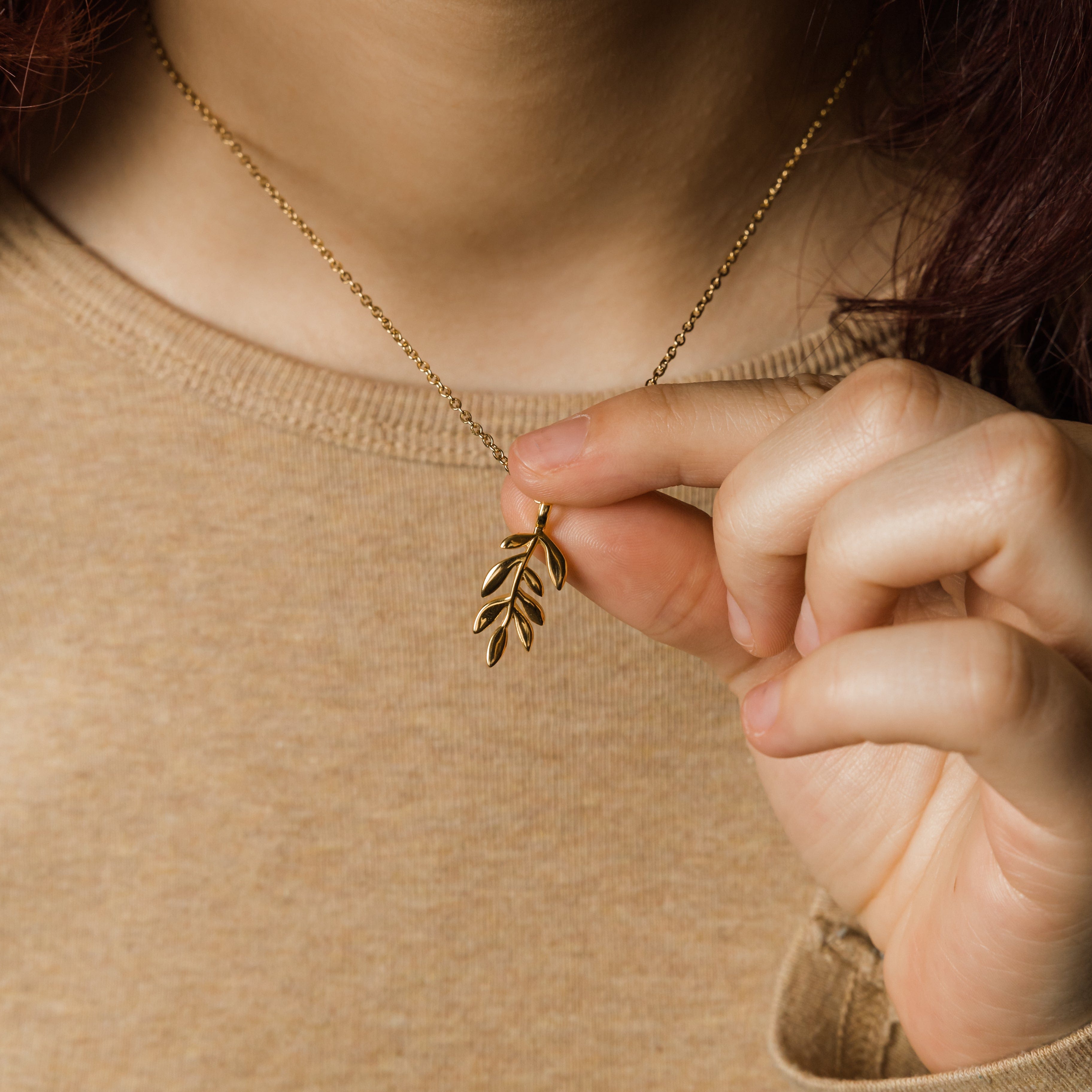 Palestine Olive Branch Necklace